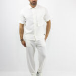 Παντελόνι Jogger Loose Fit Με Λάστιχο Πίσω & Πουκάμισο Regular Fit Λεύκο