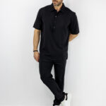 Παντελόνι Jogger Loose Fit & T-Shirt Regular Fit Polo Μαύρο