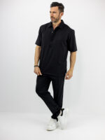 Παντελόνι Jogger Loose Fit & T-Shirt Regular Fit Polo Μαύρο