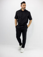 Παντελόνι Jogger Loose Fit & T-Shirt Regular Fit Polo Μαύρο