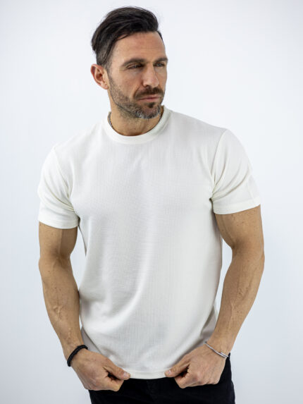 T-Shirt Regular Fit Καλαμπόκι Λευκό