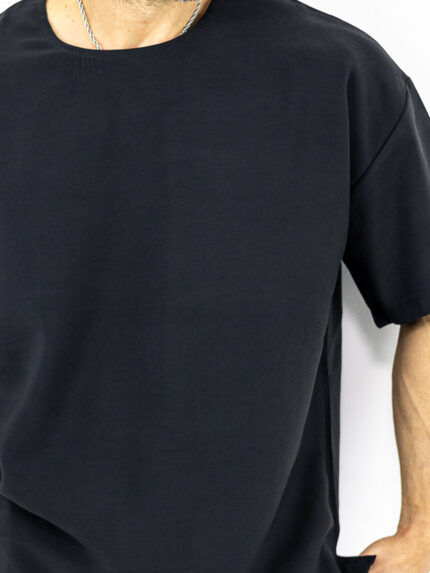 T-Shirt Oversized Μονόχρωμο Μαύρο