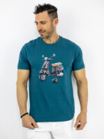 T-Shirt Regular Fit Vespa Πετρόλ