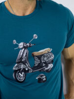 T-Shirt Regular Fit Vespa Πετρόλ