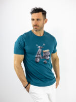 T-Shirt Regular Fit Vespa Πετρόλ