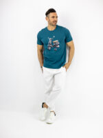 T-Shirt Regular Fit Vespa Πετρόλ