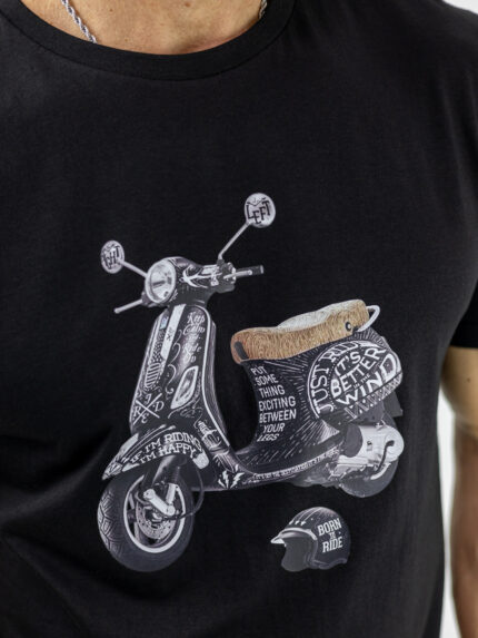 T-Shirt Regular Fit Vespa Μαύρο