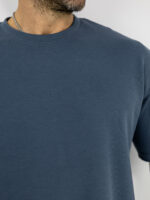 T-Shirt Oversized Μονόχρωμο Πετρόλ
