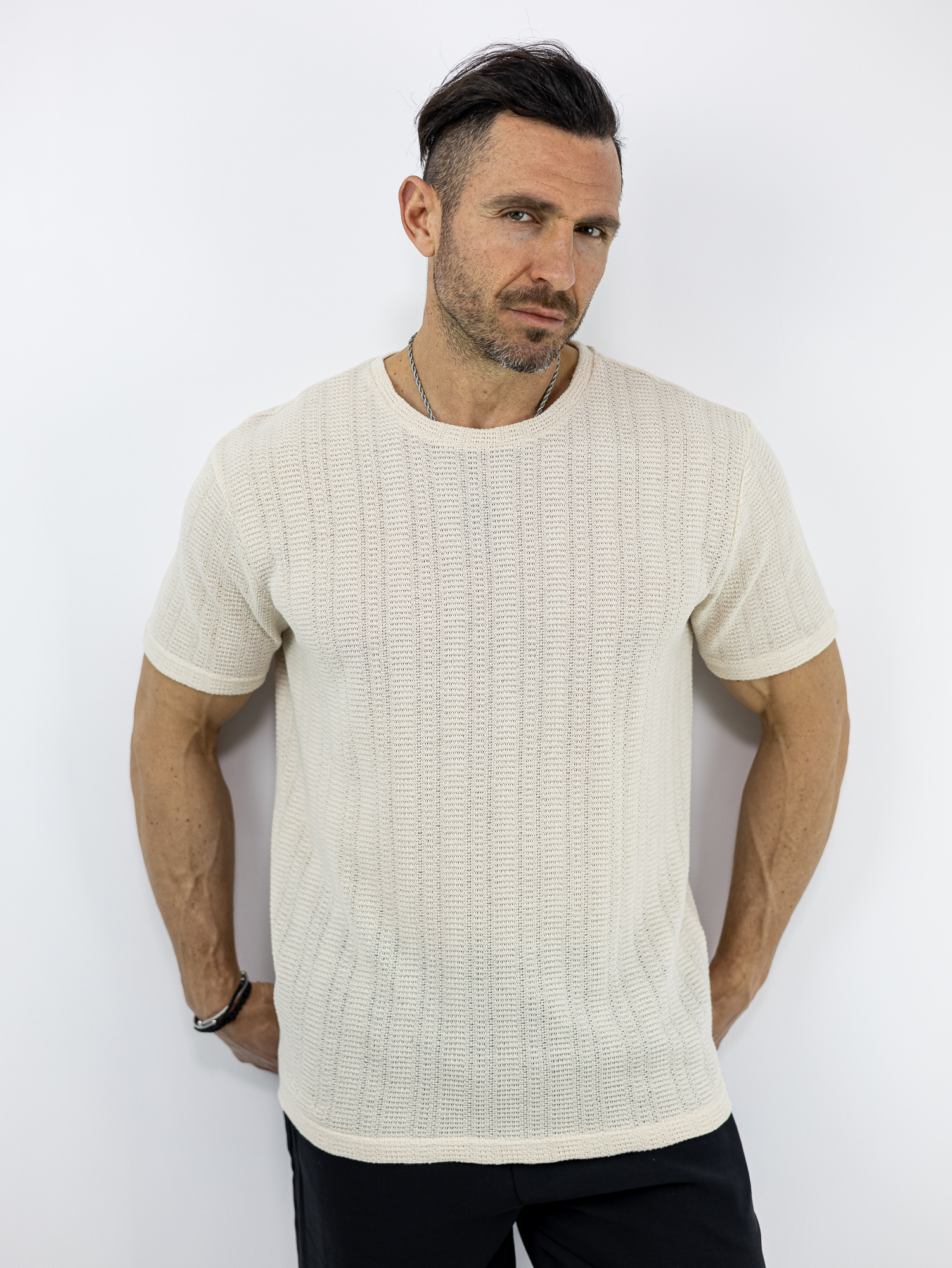 TSHIRT_INDICODE_130108_MPEZ_01.jpg T-Shirt Regular Fit Μονόχρωμο Μπέζ