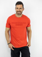 T-Shirt Regular Fit 3D Στάμπα Κόκκινο