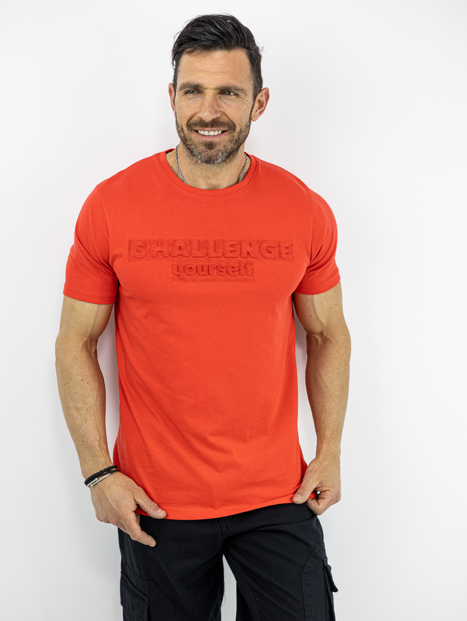 TSHIRT_RB_130132_KOKKIKO_01.jpg T-Shirt Regular Fit 3D Στάμπα Κόκκινο