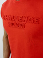 T-Shirt Regular Fit 3D Στάμπα Κόκκινο