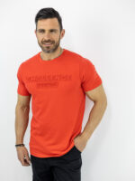 T-Shirt Regular Fit 3D Στάμπα Κόκκινο