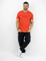 T-Shirt Regular Fit 3D Στάμπα Κόκκινο