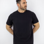 T-Shirt Regular Fit Μονόχρωμο Μαύρο
