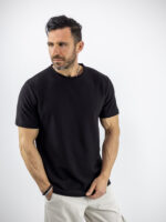 T-Shirt Regular Fit Μονόχρωμο Μαύρο