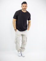 T-Shirt Regular Fit Μονόχρωμο Μαύρο