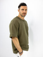 T-Shirt Oversized Μονόχρωμο Λαδί