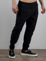 Παντελόνι Jogger Loose Fit Λινό Μαύρο