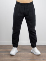 Παντελόνι Jogger Loose Fit Λινό Μαύρο