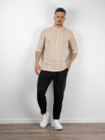 Παντελόνι Jogger Loose Fit Λινό Μαύρο