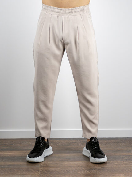 Παντελόνι Jogger Loose Fit Λινό Μπέζ