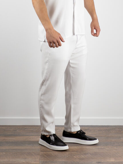 Παντελόνι Jogger Λινό Λευκό