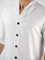 Πουκάμισο Με Όρθια Λαιμόκοψη & Χωρίς Γιακά Λευκό