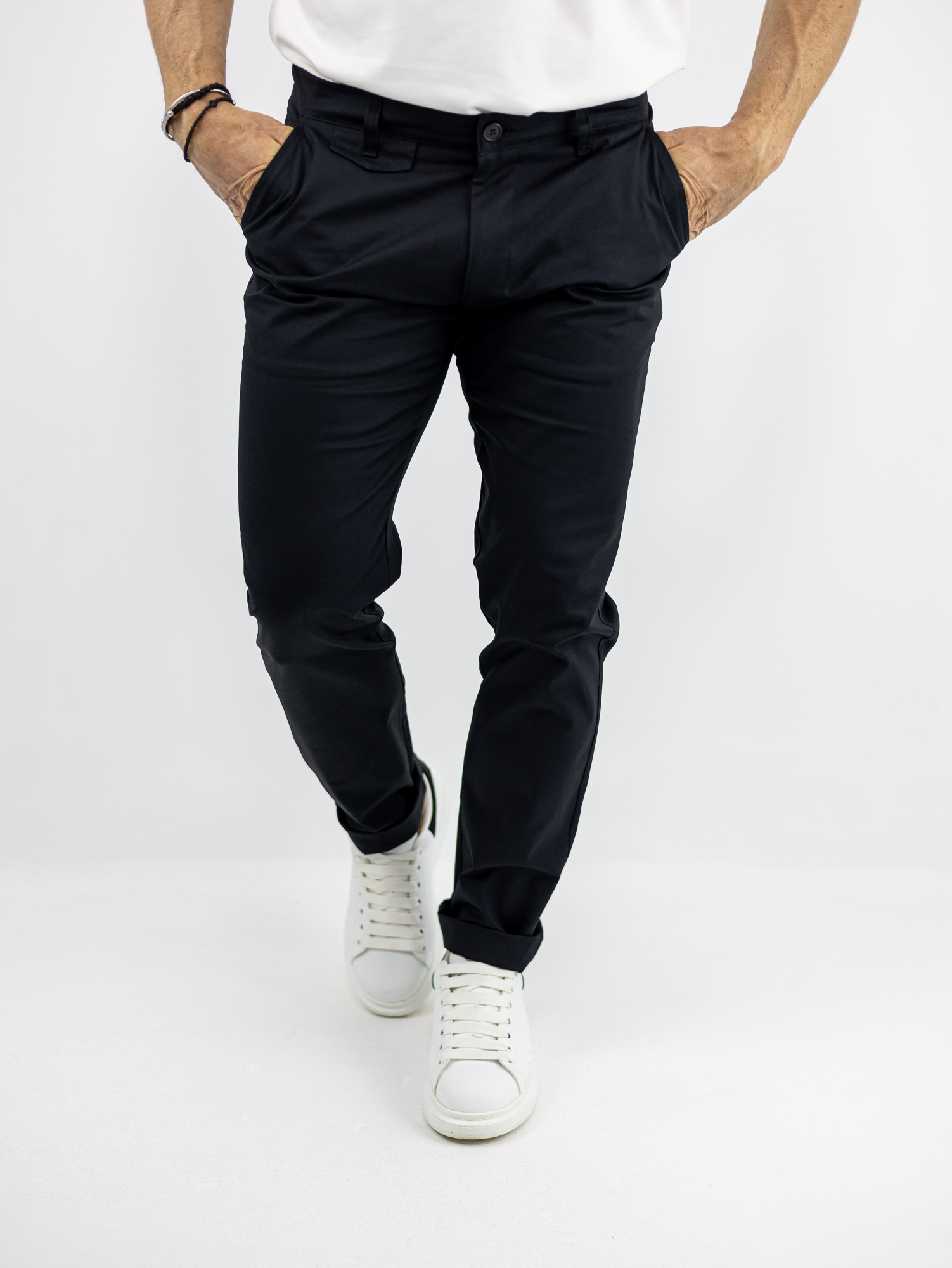 CHINOS_HACKER_130164_MAURO_01.jpg Παντελόνι Chinos Πικέ Μαύρο