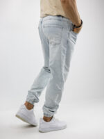 Παντελόνι Jean Regular Fit & Λάστιχο Κάτω Σιέλ