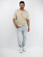 Παντελόνι Jean Regular Fit & Λάστιχο Κάτω Σιέλ