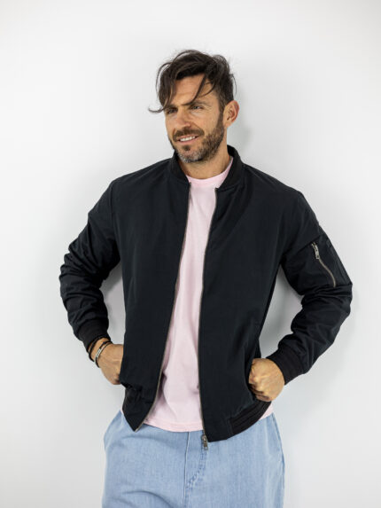 Μπουφάν Bomber Regular Fit Μαύρο