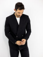 Σακάκι με λοξό κουμπί Regular Fit Μαύρο