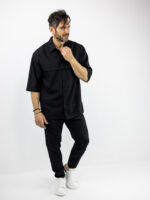 Πουκάμισο Κρυφή Πατιλέτα Regular Fit & Παντελόνι Jogger Loose Fit Μαύρο