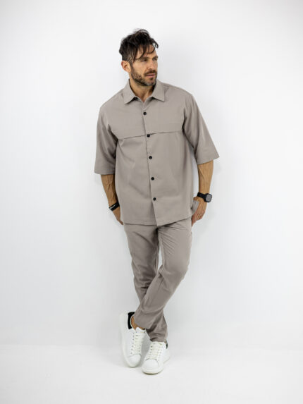 Πουκάμισο Κρυφή Πατιλέτα Regular Fit & Παντελόνι Jogger Loose Fit Fanco