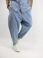 Jean Παντελόνι Balloon & Jean Πουκάμισο Oversized Σιέλ