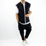 Γιλέκο Αμάνικο & Παντελόνι Cargo Balloon Οversized Μαύρο