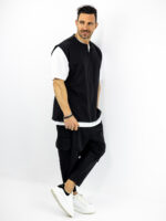 Γιλέκο Αμάνικο & Παντελόνι Cargo Balloon Οversized Μαύρο