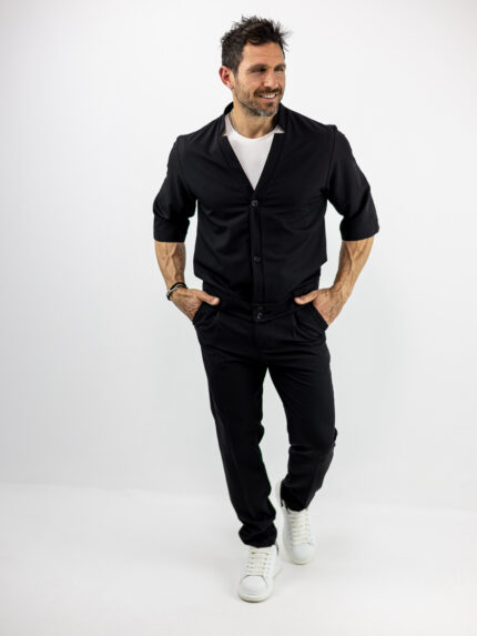 Παντελόνι Jogger Loose Fit & Σακάκι Overshirt Μαύρο