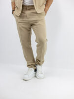 Παντελόνι Jogger Loose Fit & Σακάκι Overshirt Μπέζ