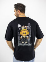 T-Shirt Oversized Labubu Μαύρο