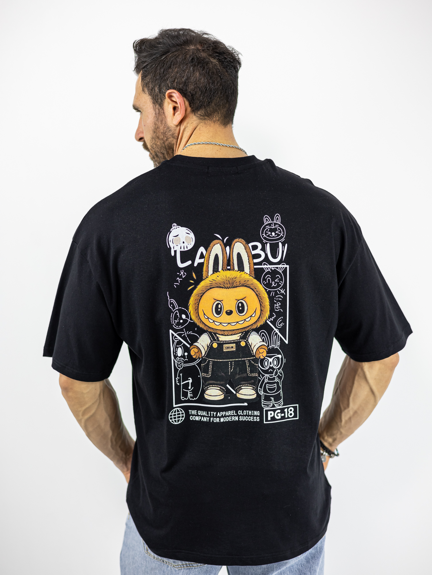 TSHIRT_COTTON4ALL_130205_MAURO_01.jpg T-Shirt Oversized Labubu Μαύρο