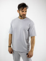 T-Shirt Oversized Μονόχρωμο Γκρί