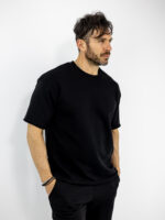 T-Shirt Oversized Μονόχρωμο Μαύρο