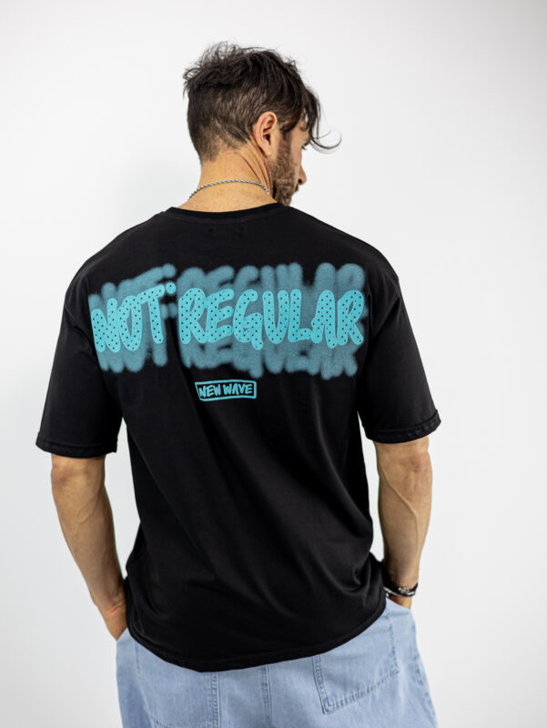 T-Shirt Oversized & Στάμπα Πίσω Μαύρο