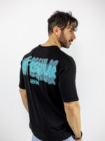 T-Shirt Oversized & Στάμπα Πίσω Μαύρο