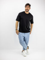 T-Shirt Oversized & Στάμπα Πίσω Μαύρο