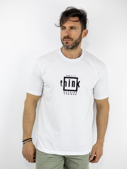 T-Shirt Oversized Think Λευκό