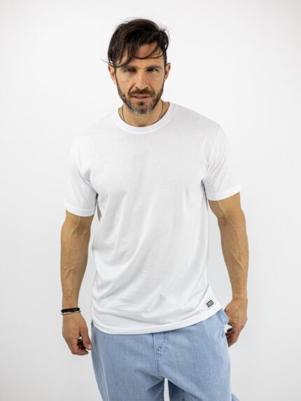 T-Shirt Regular Fit & Στάμπα Πίσω Λευκό
