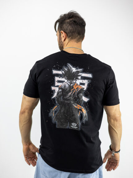 T-Shirt Regular Fit & Στάμπα Πίσω Μαύρο